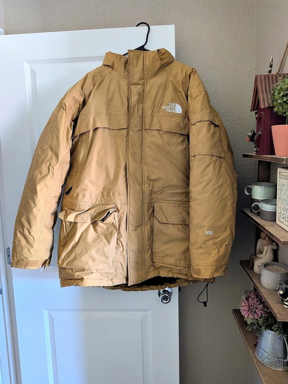 The North Face 550 Down Parka Jacket Men's Brown & Black XXL